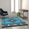 Flash Furniture 5x7 Turquoise Rustic Southwest Style Area Rug ACD-RGC318-57-TQ-GG - alternate 1